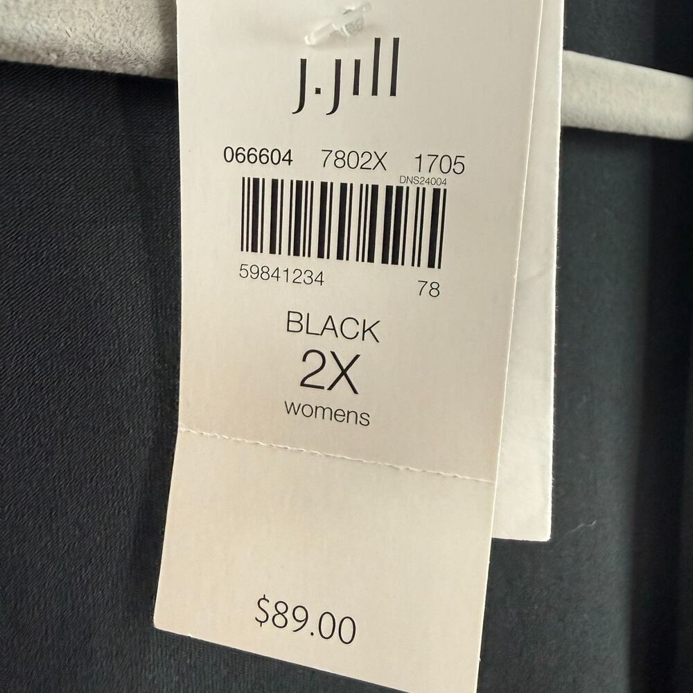 NWT J Jill Wearever Cardigan Top 2X Black V-neck Button 3/4 Sleeve Stretch - Picture 8 of 11